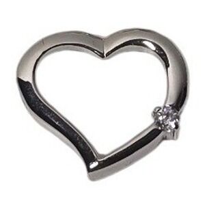 NEW NOTHING BUT HEARTS open heart charm pendant bright shining gemstone .925